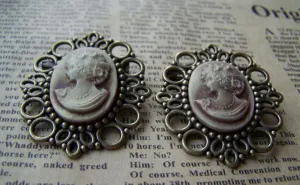 10 pcs Antique Bronze 18x25mm Bezel Brooch A3490