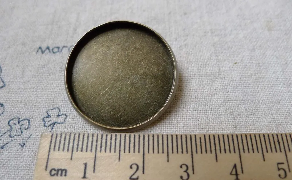 10 pcs Antique Bronze Pendant Tray Base Brooch Back A6584