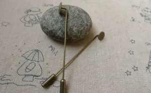 10 pcs Antique Bronze Stick Pin Clutch With 8mm Pad A6172