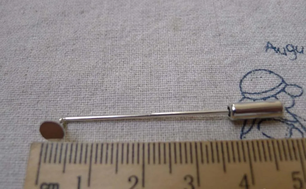 10 pcs Platinum Plated Stick Pin Clutch With 6mm Pad A7190