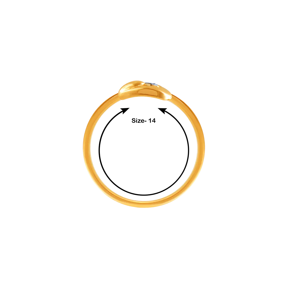 14k (585) Yellow Gold And Diamond Ring For Women