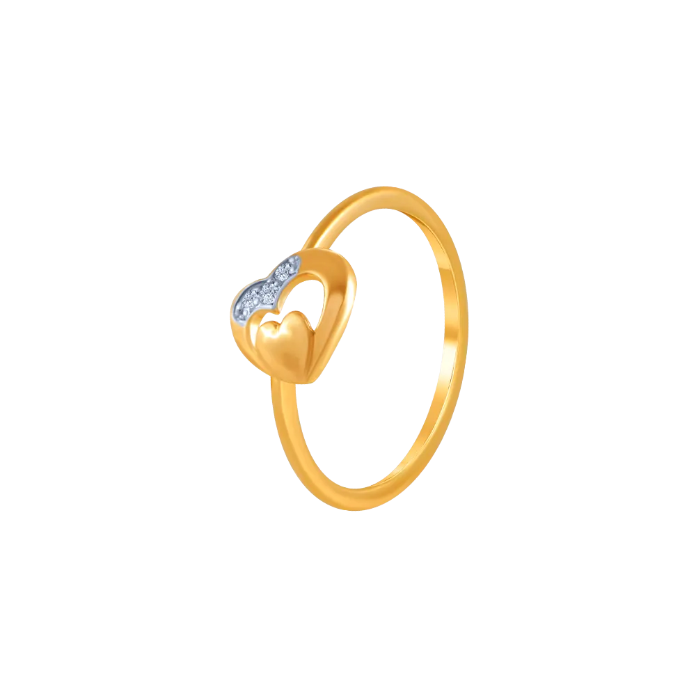 14k (585) Yellow Gold And Diamond Ring For Women