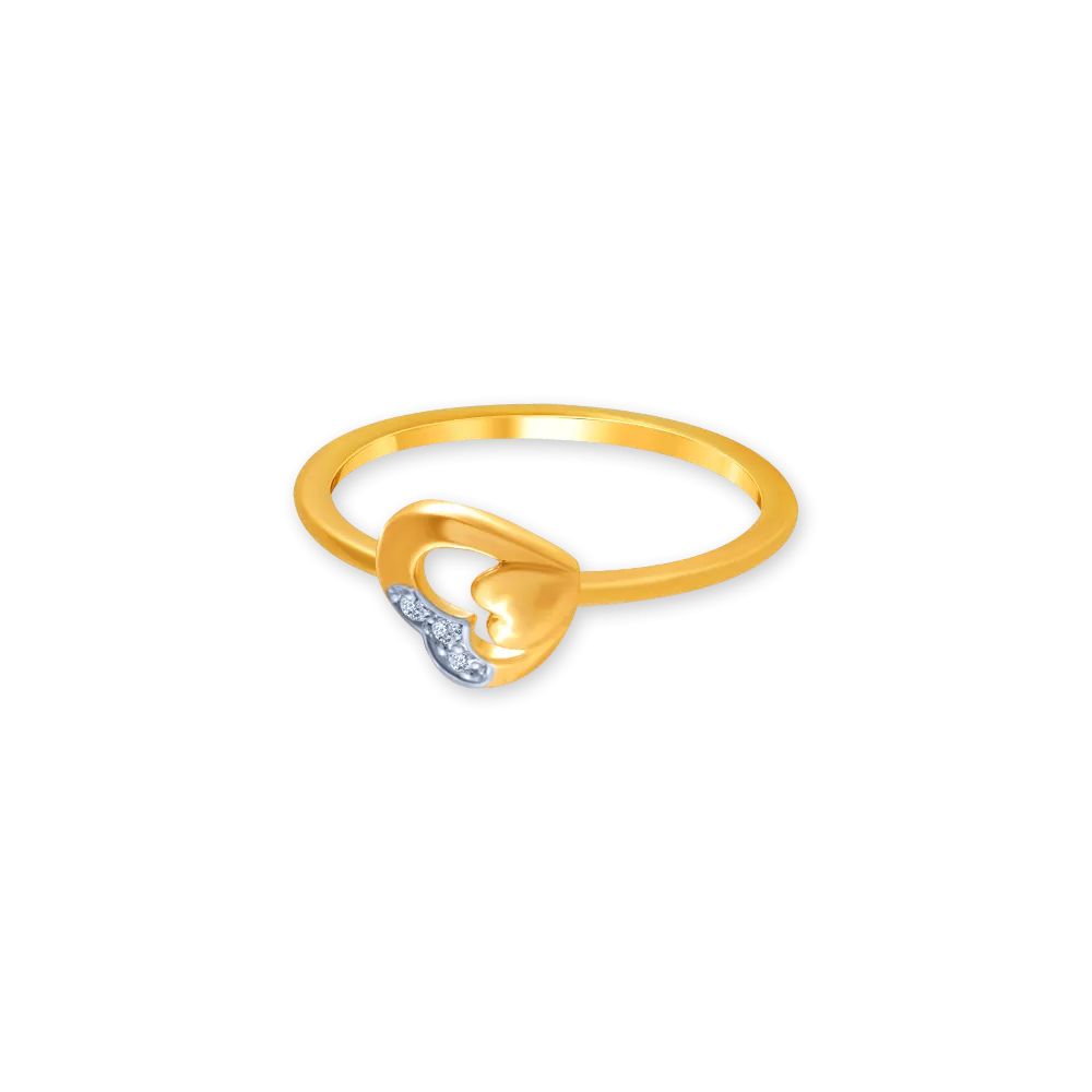 14k (585) Yellow Gold And Diamond Ring For Women