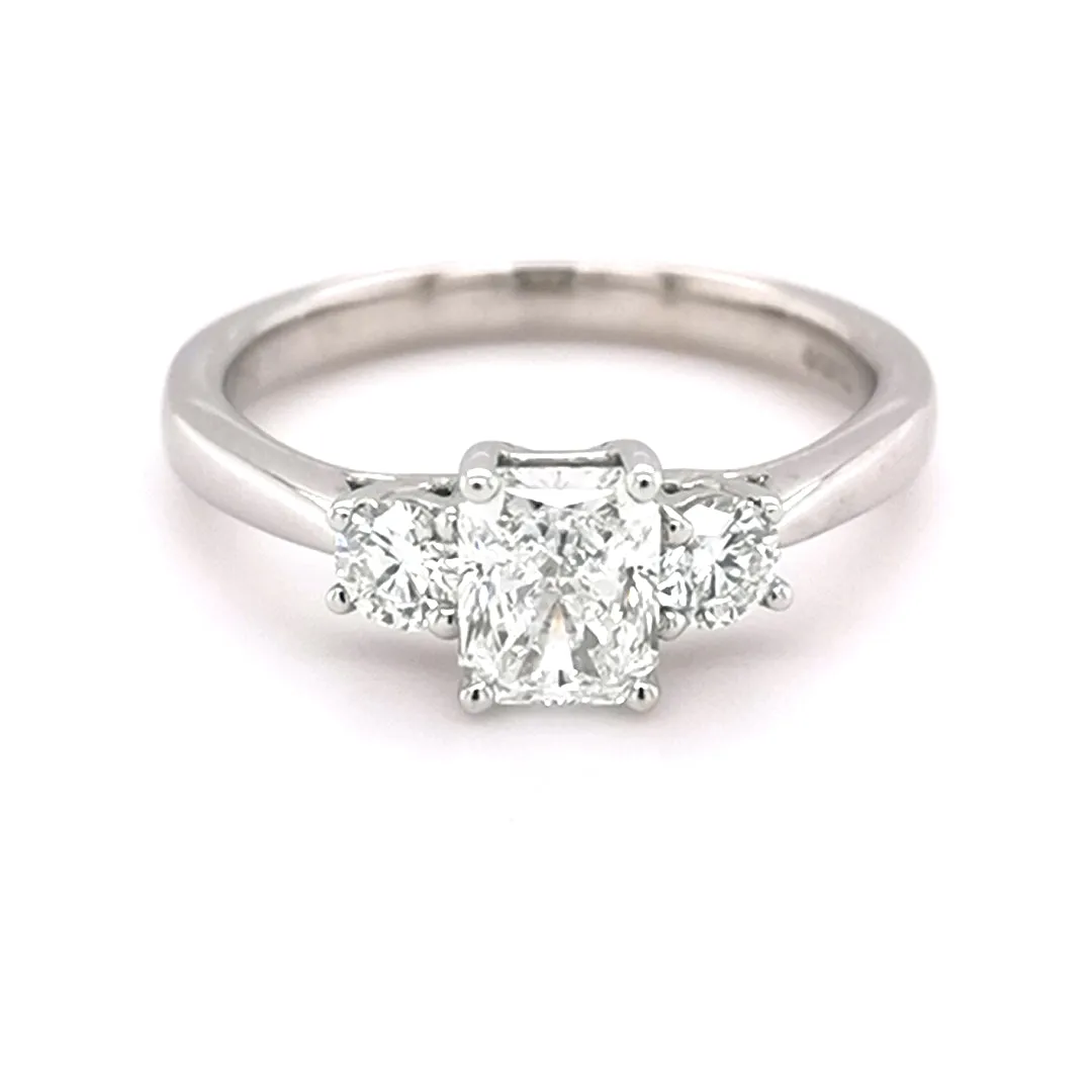 18ct White Gold 1.01ct Diamond Trilogy Ring