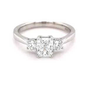 18ct White Gold 1.01ct Diamond Trilogy Ring