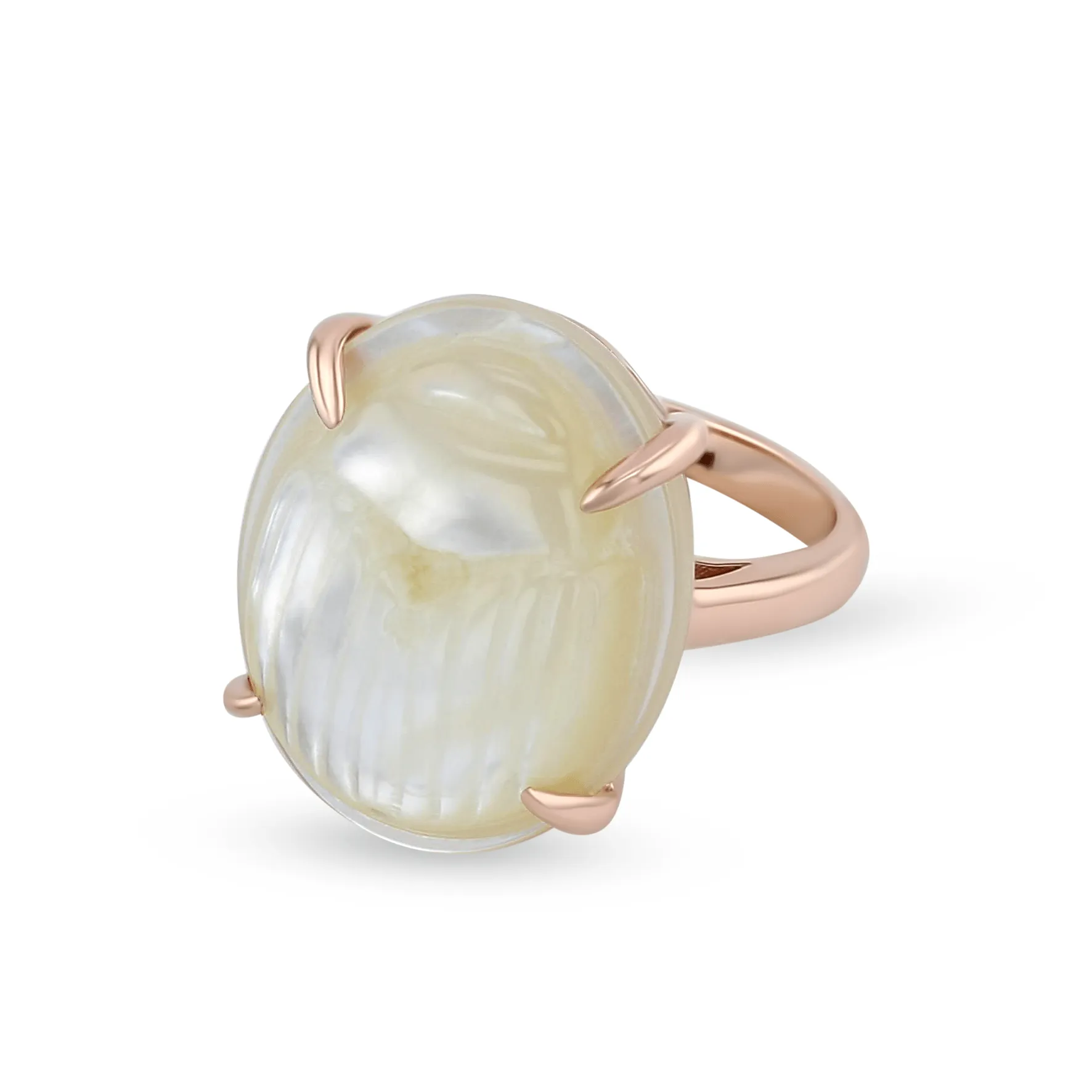 18k yellow gold ring assembled with mother-of-pearl