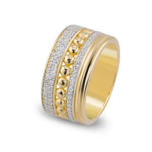 18k yellow gold ring assembled with zirconium oxide
