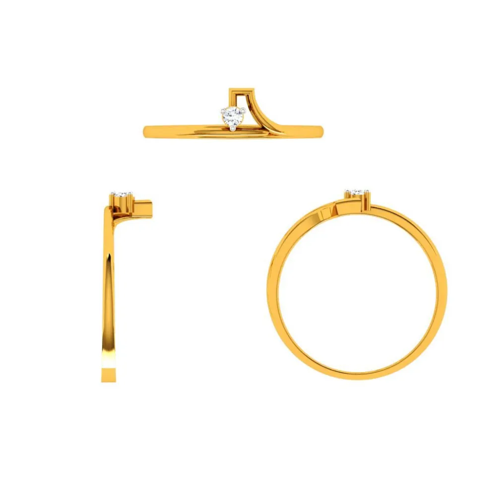 22KT (916) Yellow Gold Ring For Woman