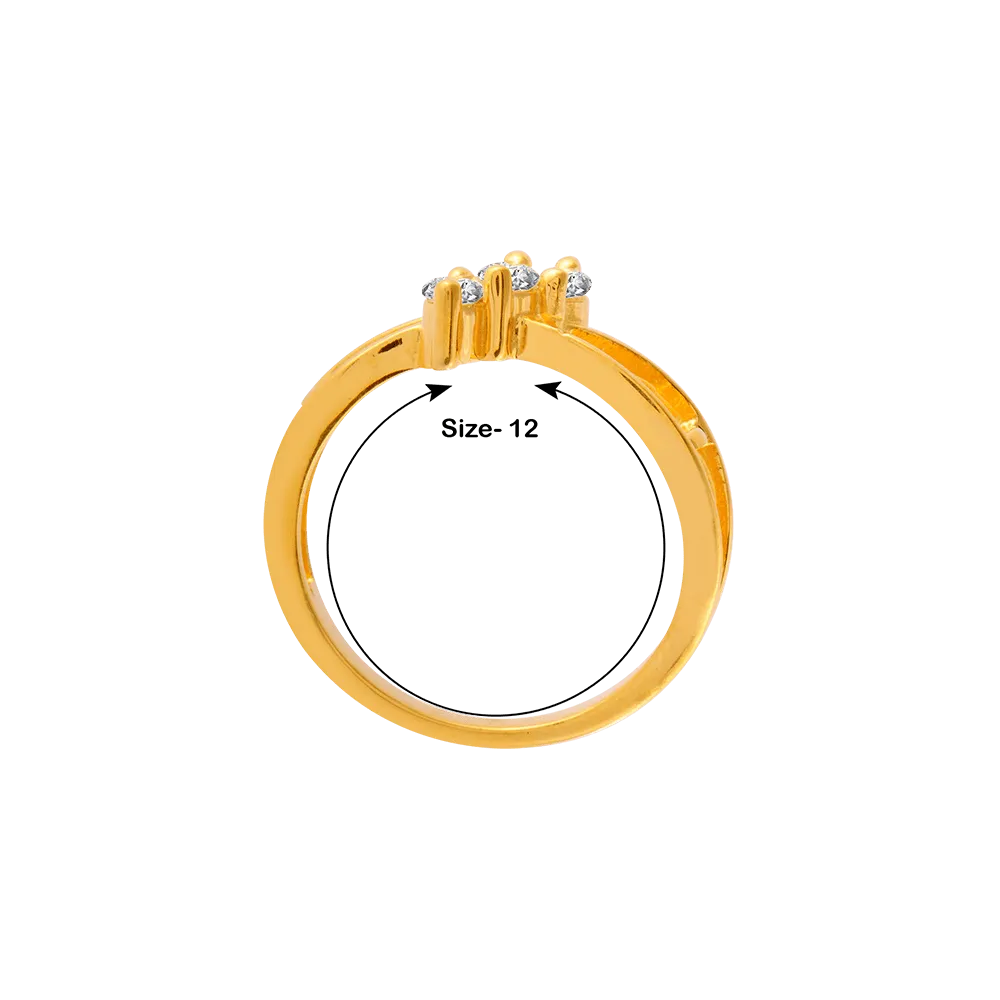 22KT Yellow Gold And American Diamond Ring For Women