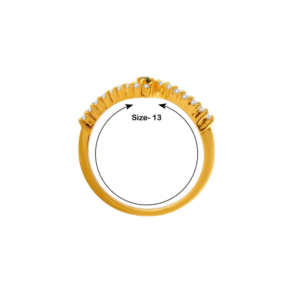 22KT Yellow Gold And American Diamond Ring For Women