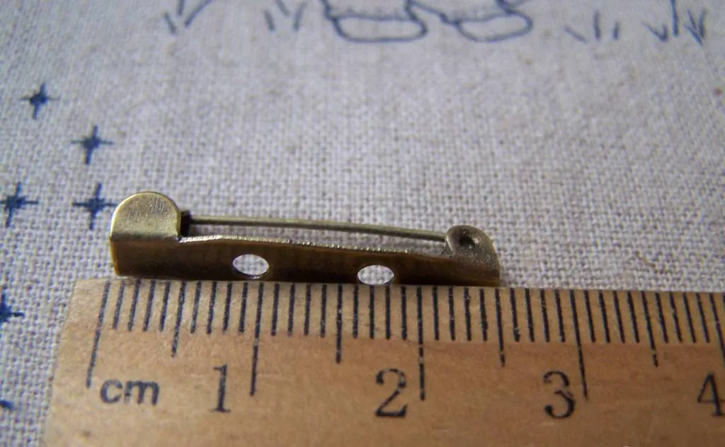 50 pcs Antique Bronze Brooch Back Bar Pins  25mm A3412