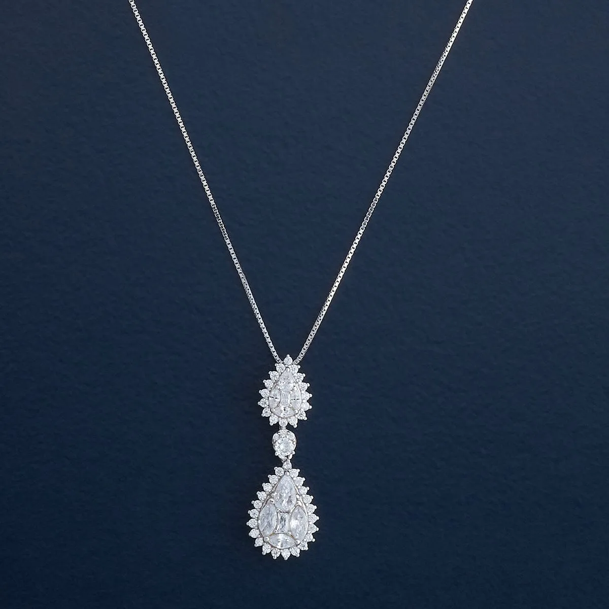 92.5 Silver Pendant with Chain and Earring Set 183046