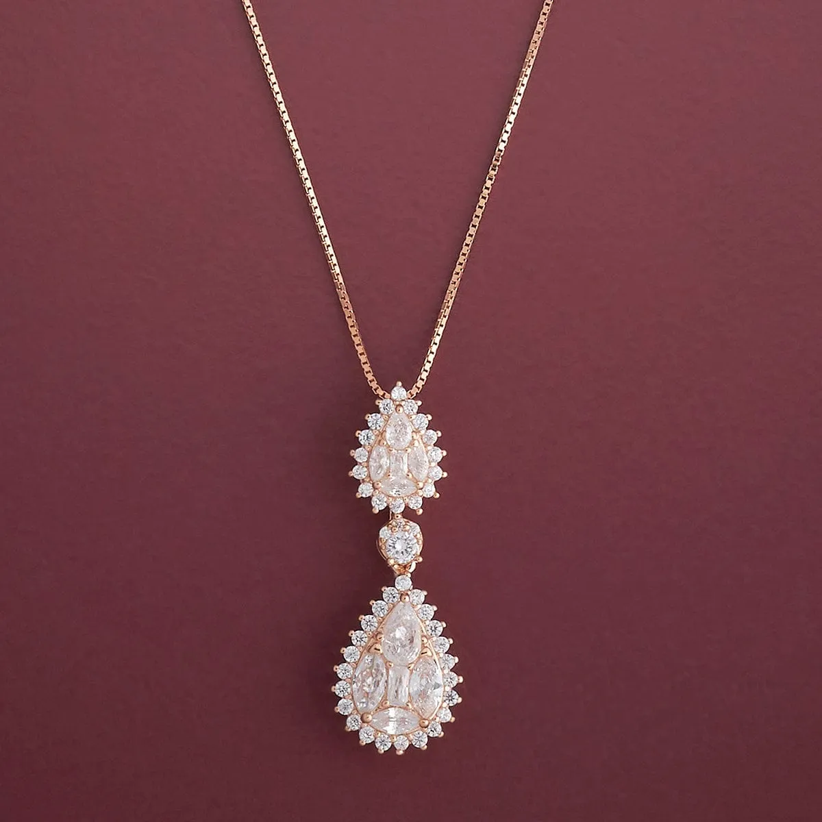 92.5 Silver Pendant with Chain and Earring Set 183046