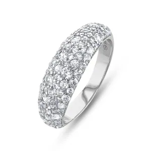 925 Silver plated ring assembled with white zirconium oxide
