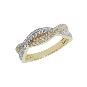 9ct 2 Row Twist CZ Ring