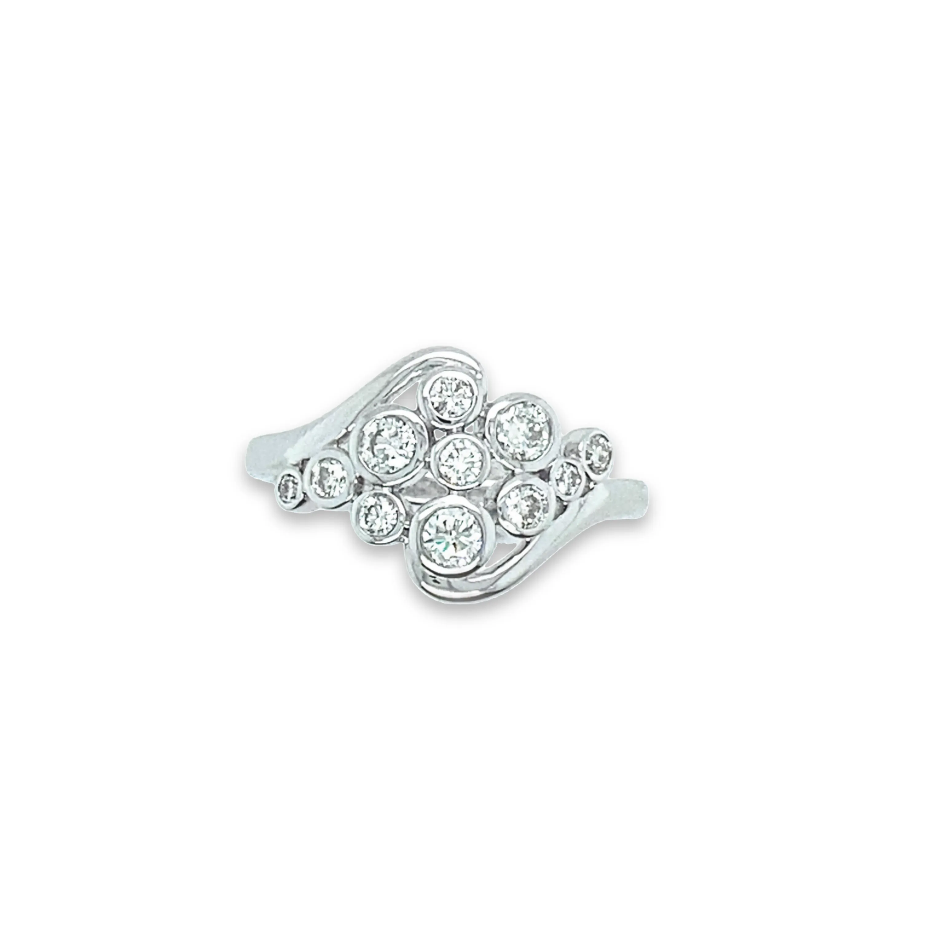 9ct White Gold Bezel Set Diamond Ring