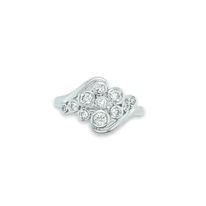 9ct White Gold Bezel Set Diamond Ring