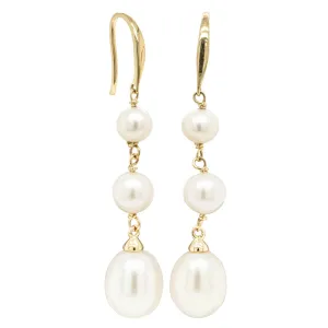 9ct Yellow Gold Freshwater Pearl Rosalind Earrings