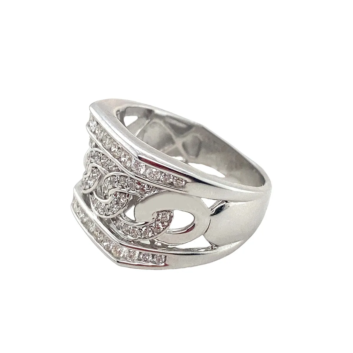 9K White Gold Mens Diamond Ring