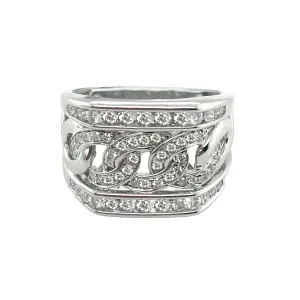 9K White Gold Mens Diamond Ring