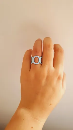 Adjustable Blue Gali Ring in 925 Sterling Silver