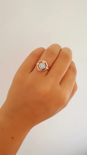 Adjustable Geometric Ring in 925 Sterling Silver