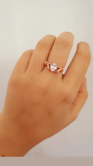 Adjustable Magic Ring in 925 Sterling Silver with Rose Gold Plating