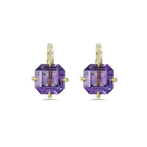 Amethyst & Diamond Pastel Earrings