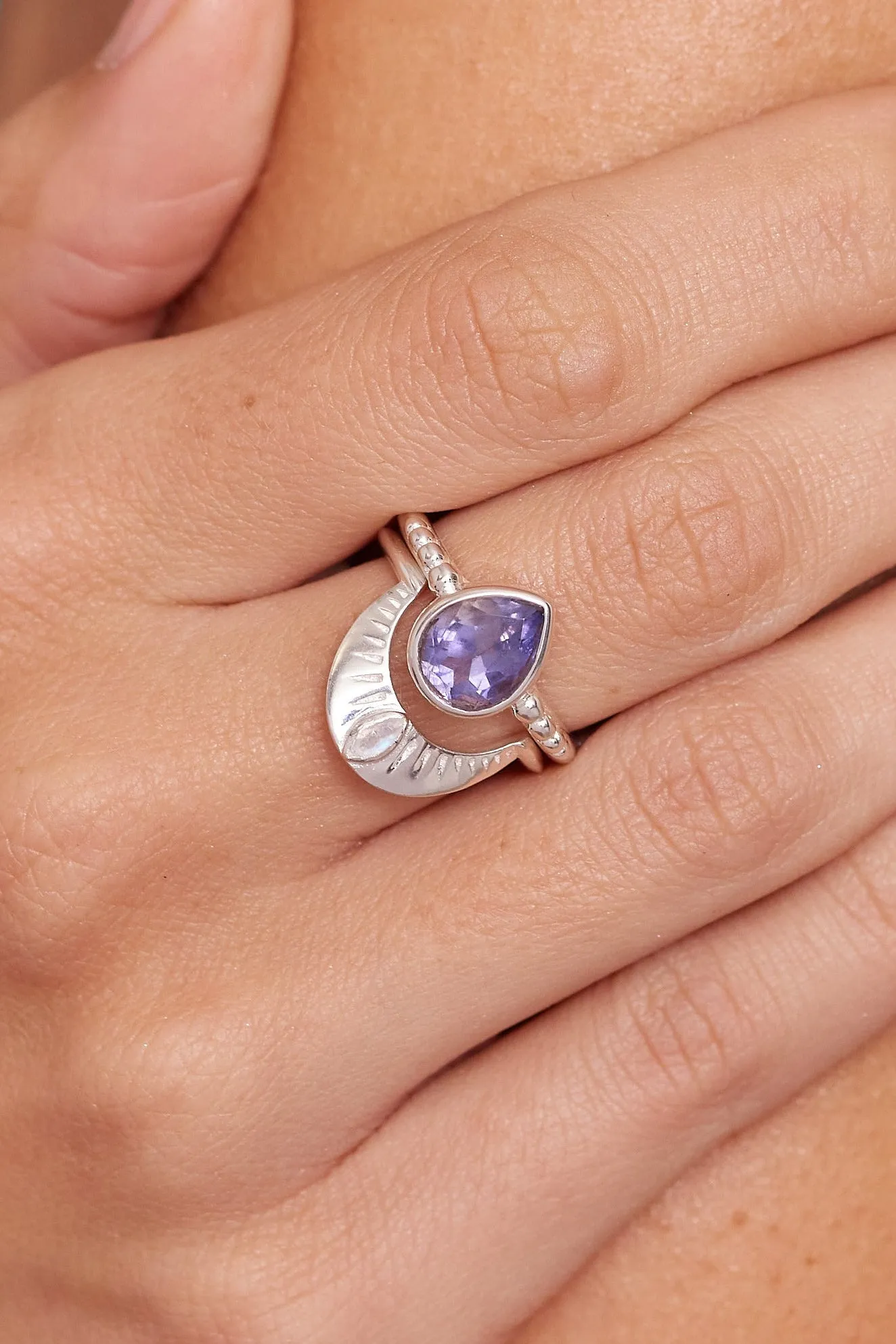 Amie Iolite Silver Stacker