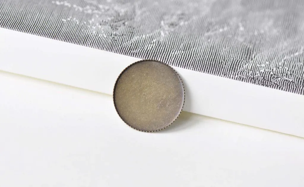 Antique Bronze Brooch Back Base Bezel Setting Set of 10