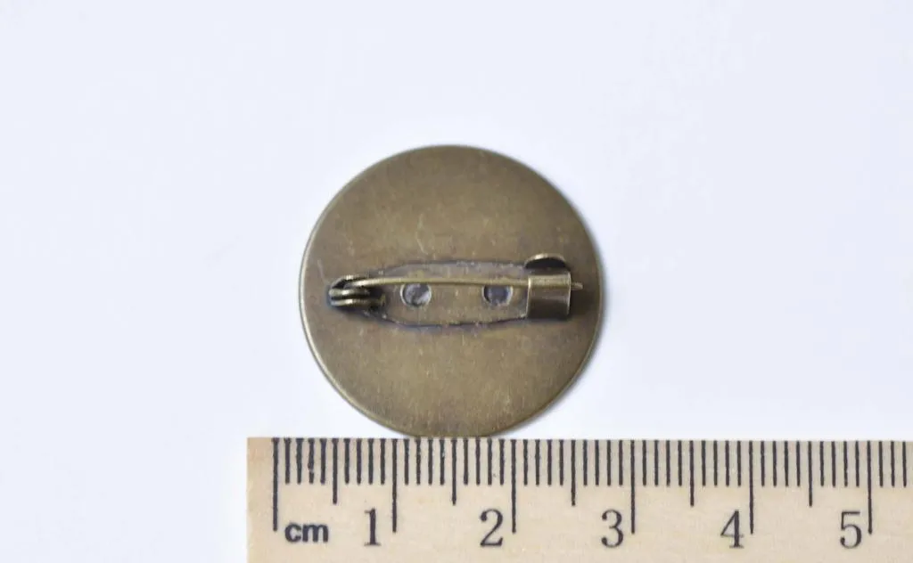 Antique Bronze Brooch Back Base Bezel Setting Set of 10