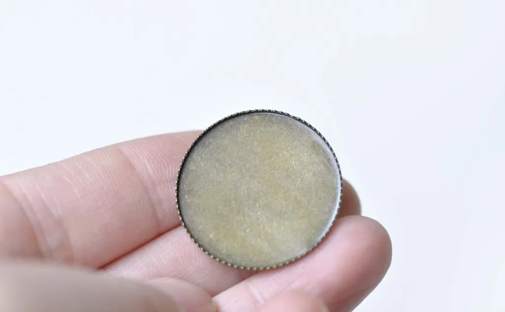 Antique Bronze Brooch Back Base Bezel Setting Set of 10