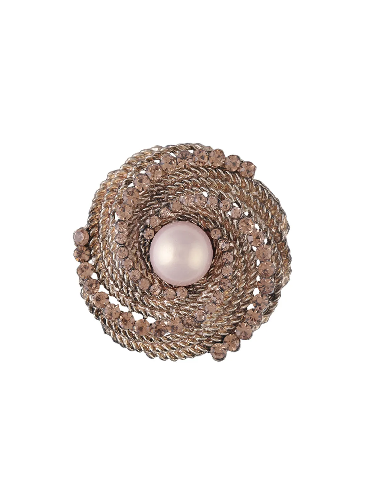 Antique Colour Vintage Design Diamond & Pearl Brooch