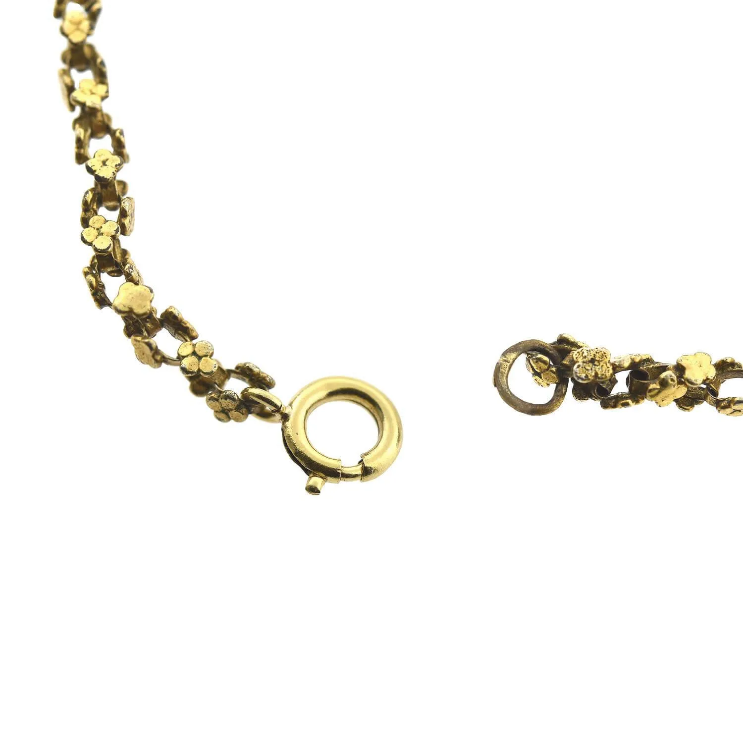 Art Deco Brass   Glass Large Cross Pendant Necklace