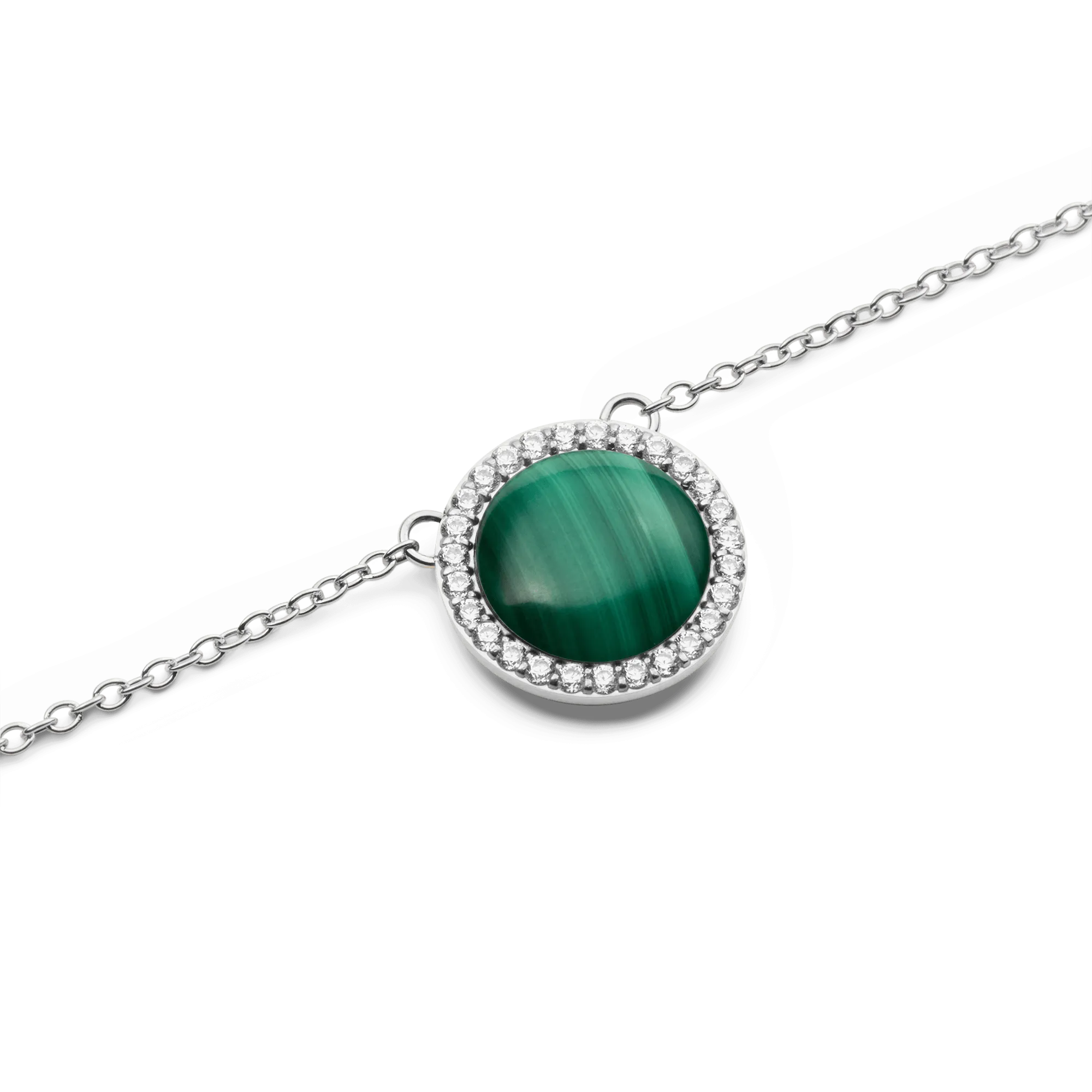 Audrey Necklace Malachite Silver