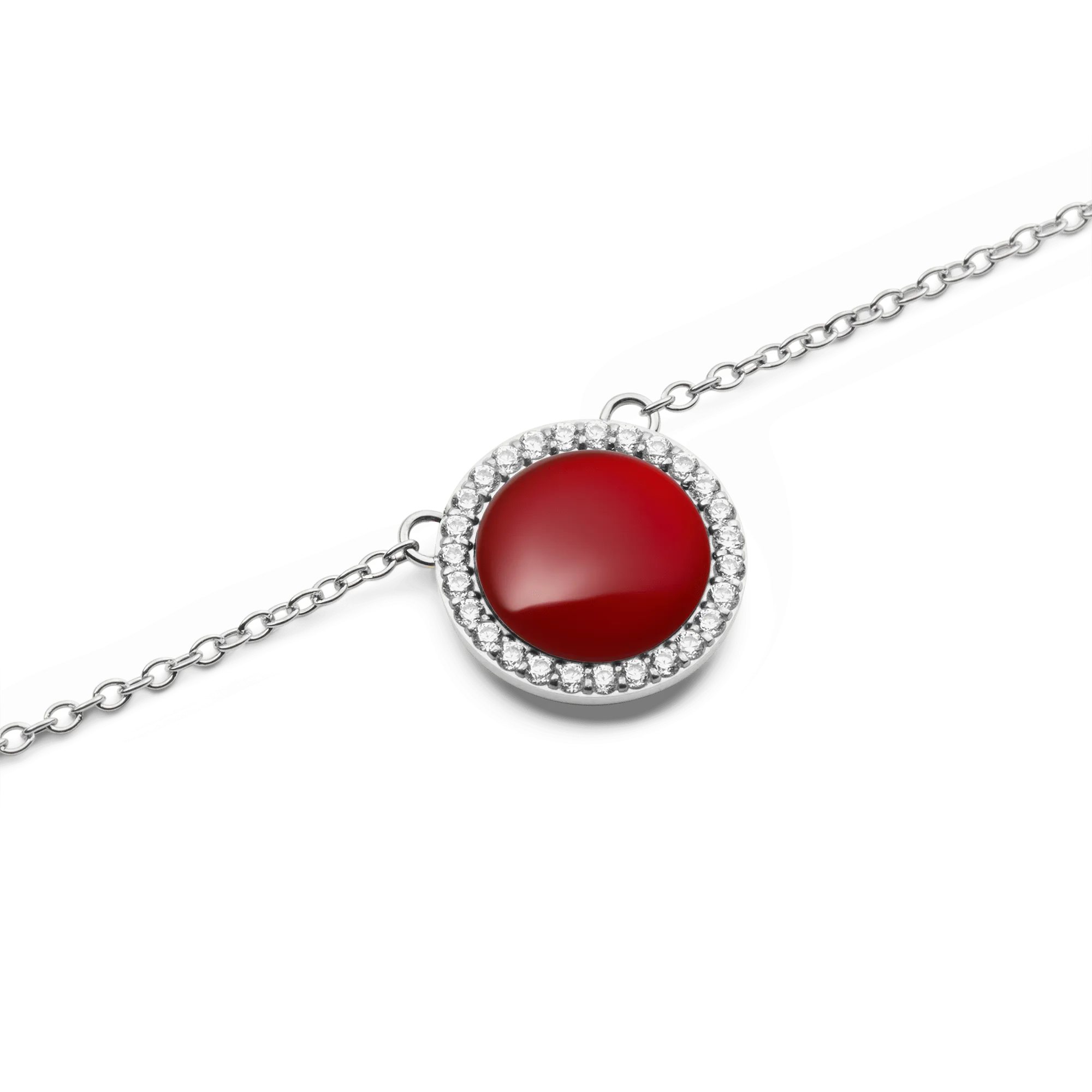 Audrey Necklace Red Agathe Silver