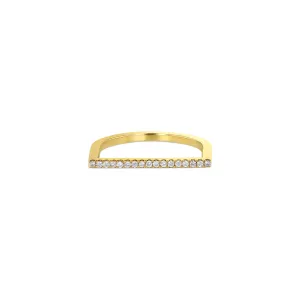 Bar Ring with Diamonds
