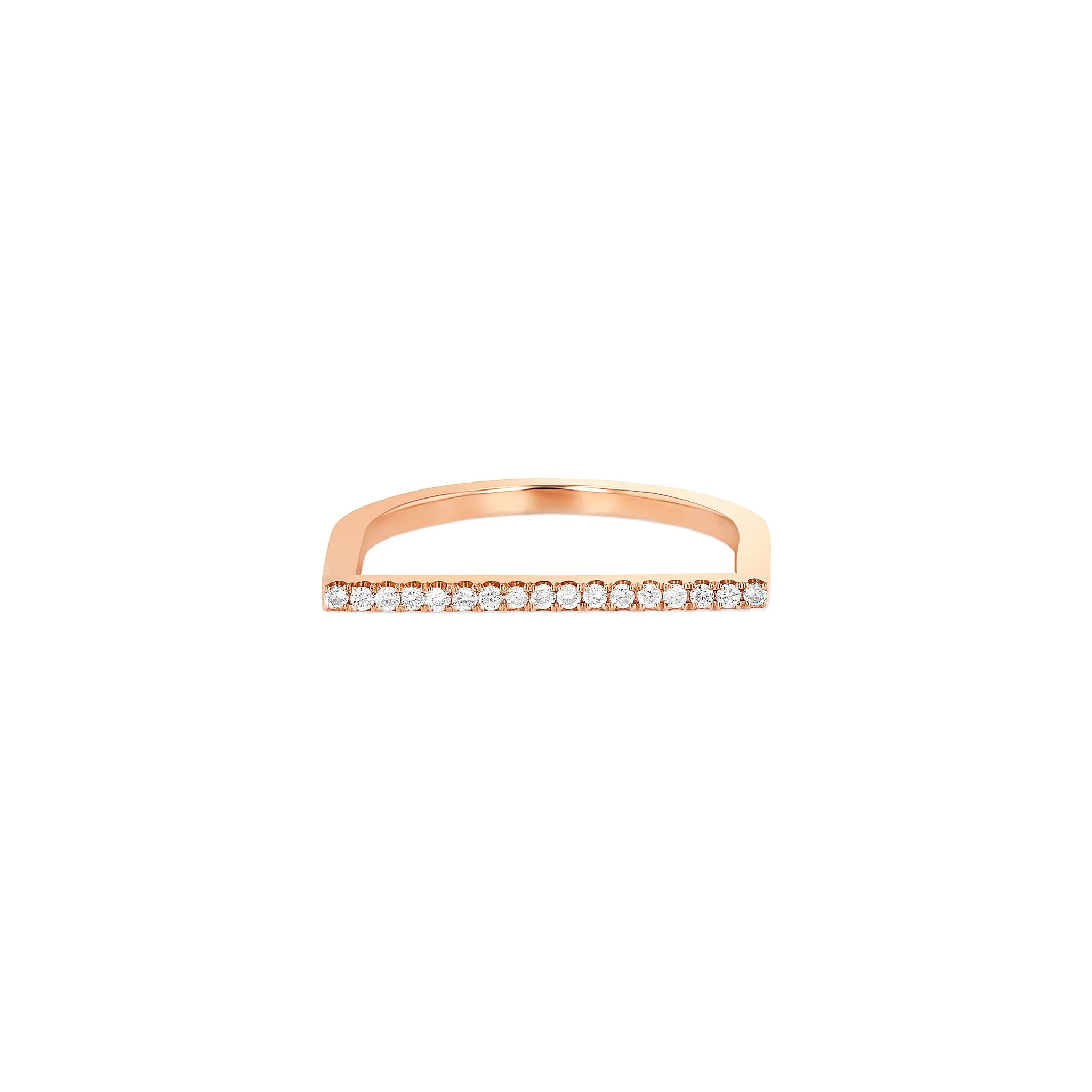 Bar Ring with Diamonds