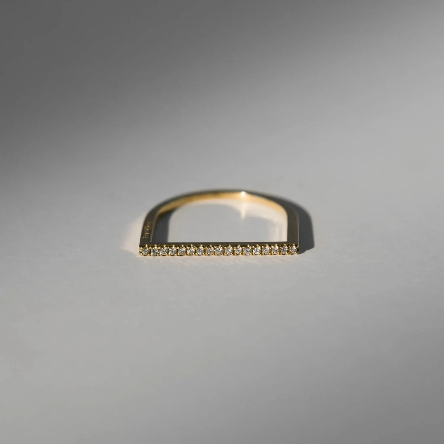 Bar Ring with Diamonds