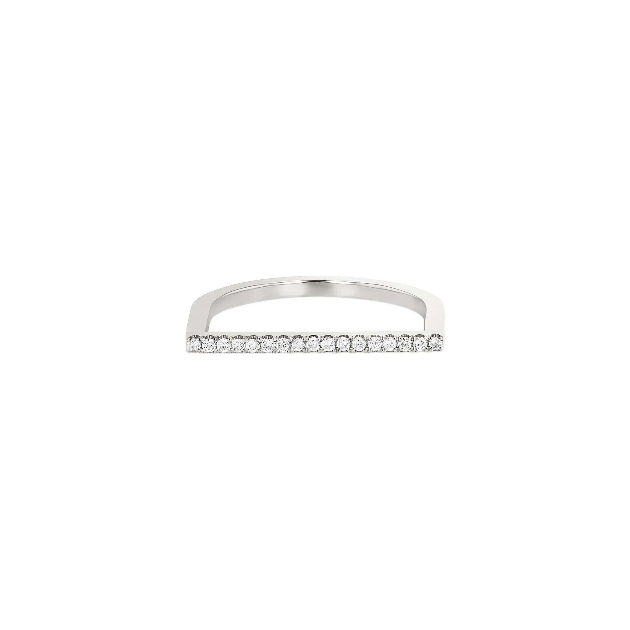 Bar Ring with Diamonds