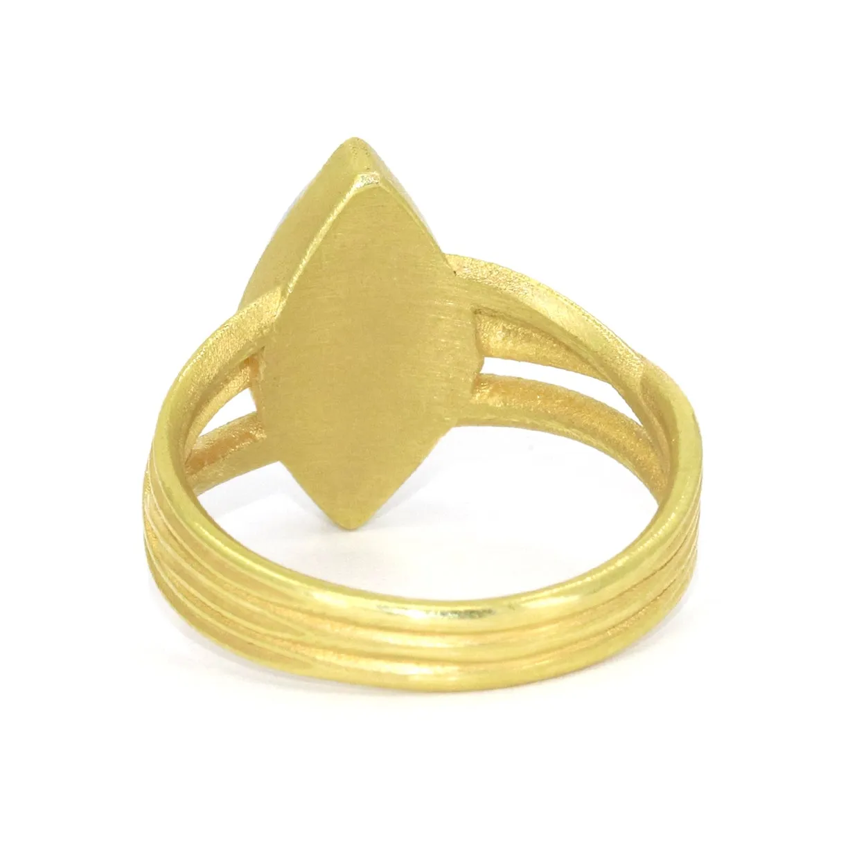 Barbara Heinrich Ethereal Rainbow Moonstone Gold Ribbon Wrap One of a Kind Ring