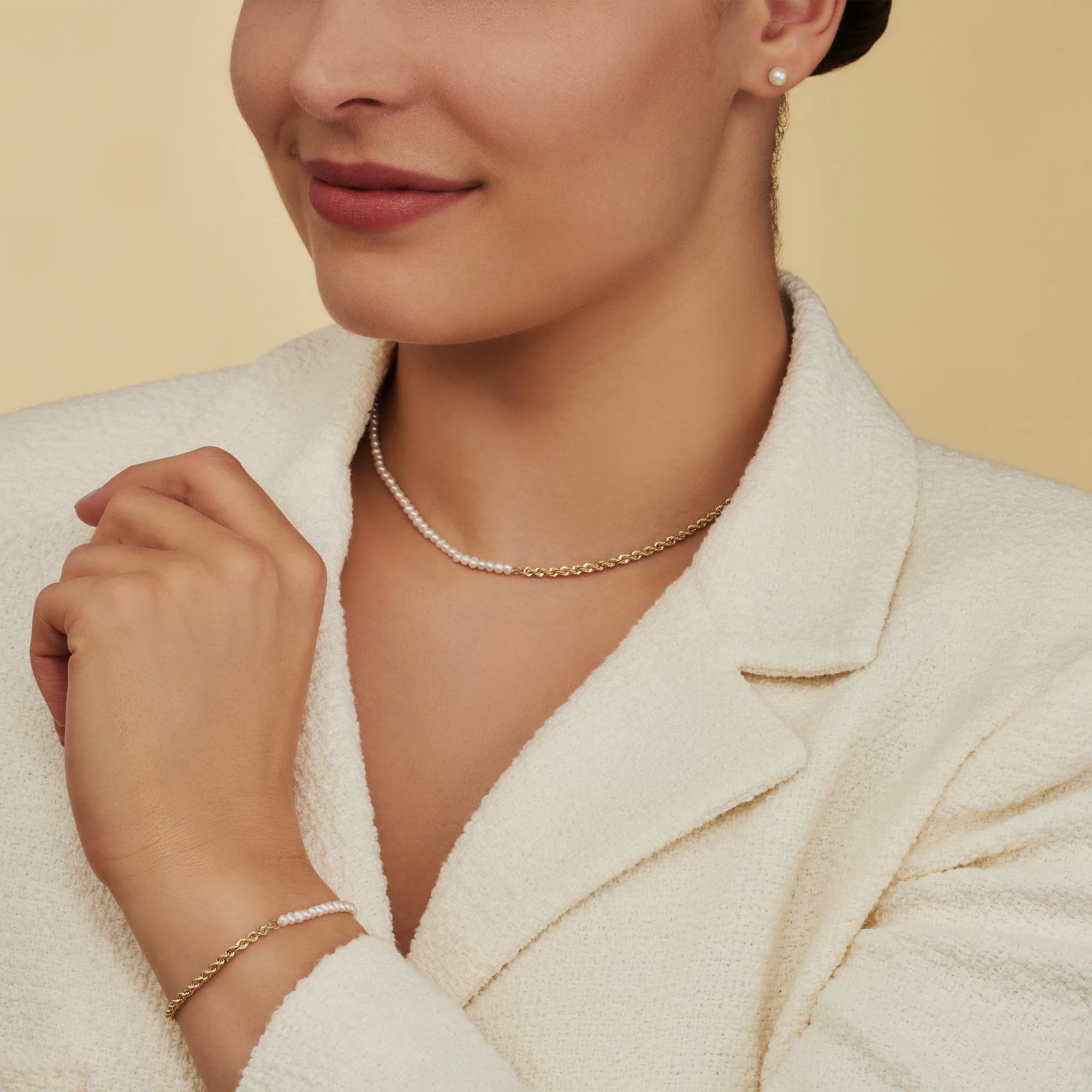 Belleville Nova 14 karat gold bracelet with freshwater pearls