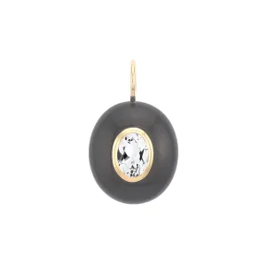 Black Jade & White Topaz Pendant