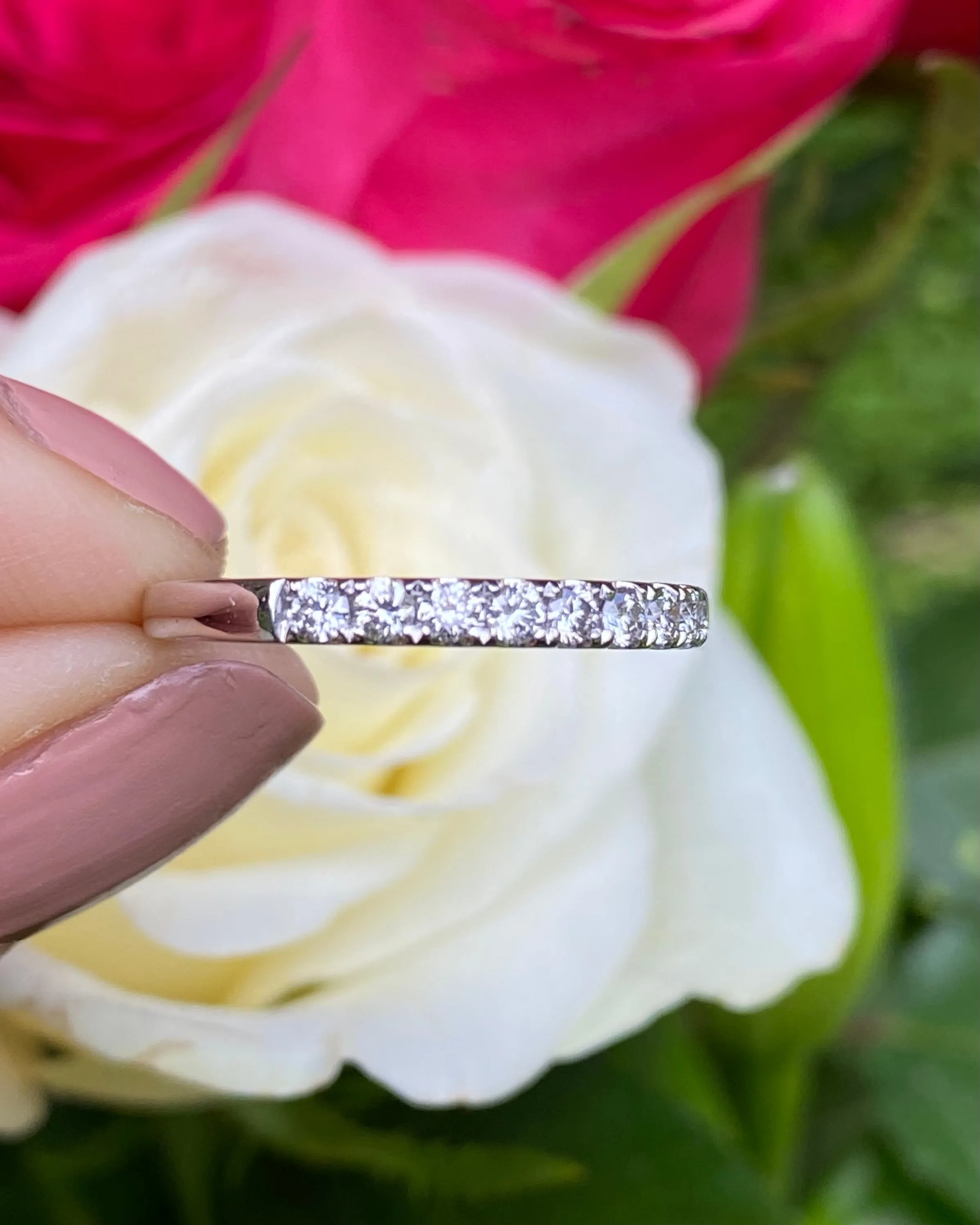 Brilliant Cut Diamond Half Eternity Wedding Ring 0.48ct Platinum