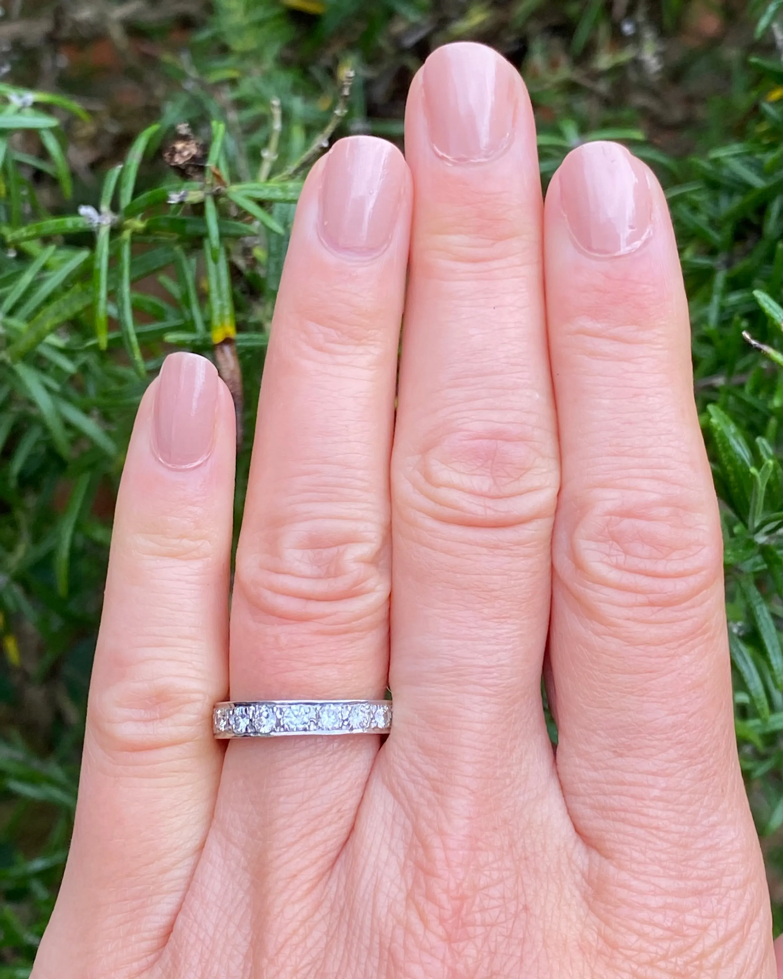 Brilliant Cut Diamond Half Eternity Wedding Ring 0.95ct Platinum