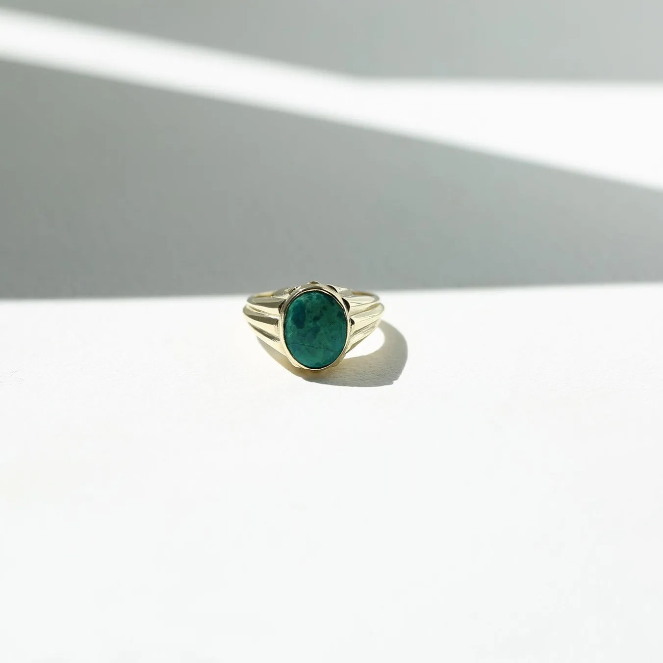 Chrysocolla Column Ring - Vertical