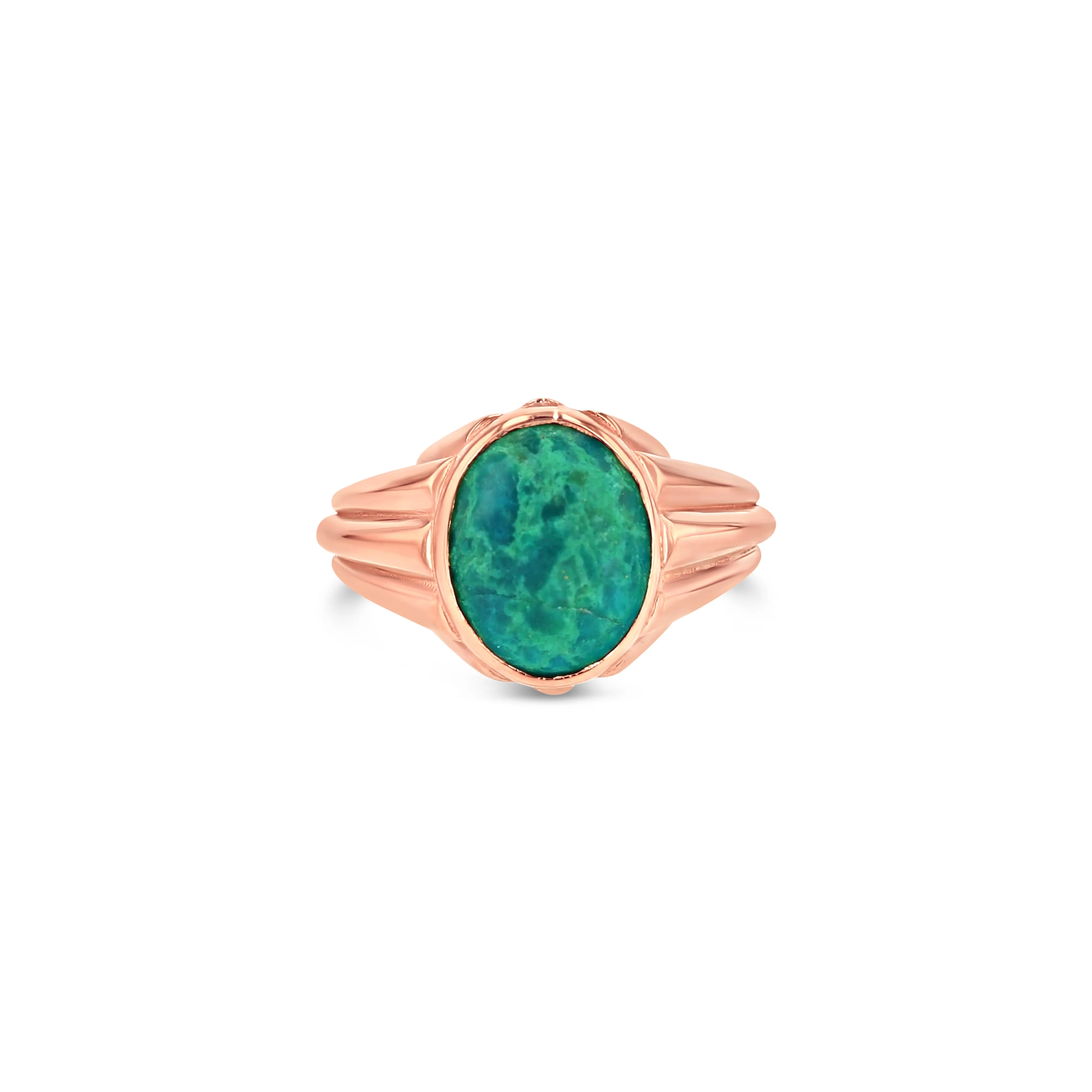 Chrysocolla Column Ring - Vertical