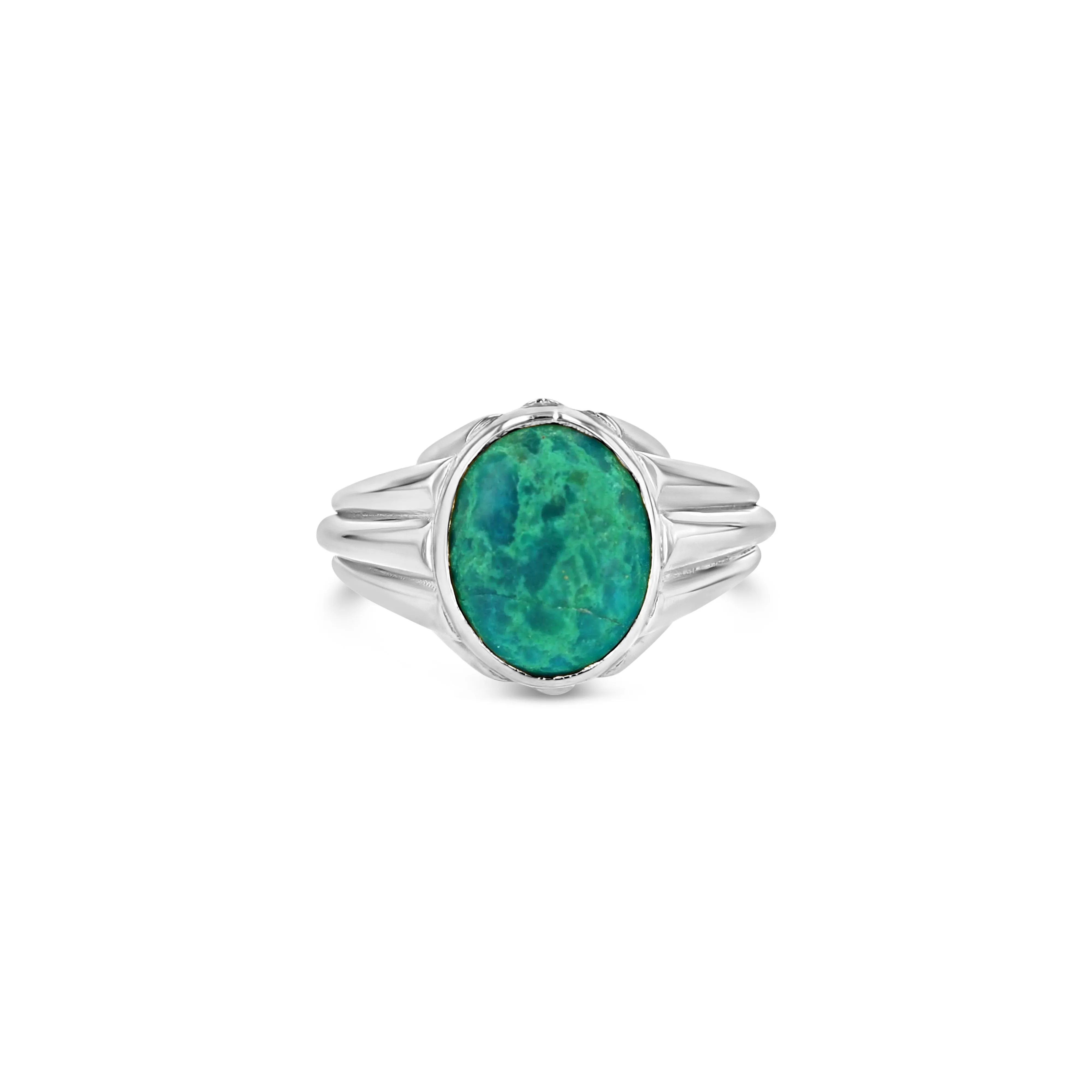Chrysocolla Column Ring - Vertical