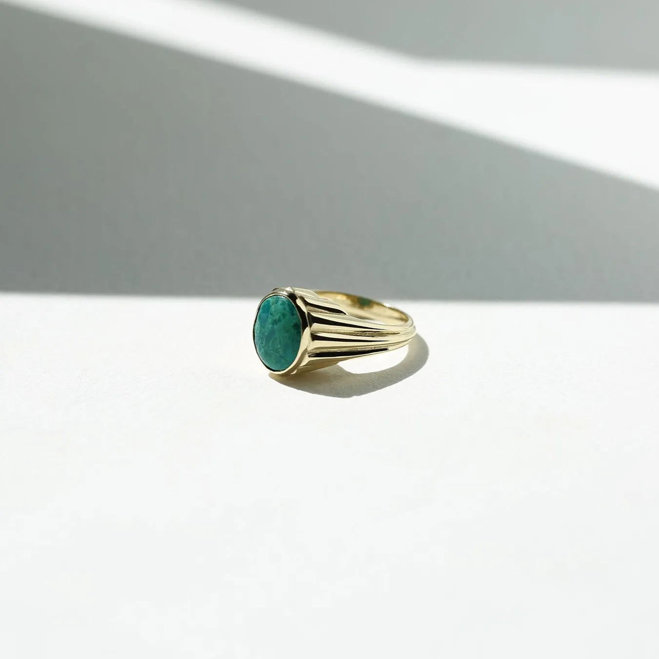 Chrysocolla Column Ring - Vertical