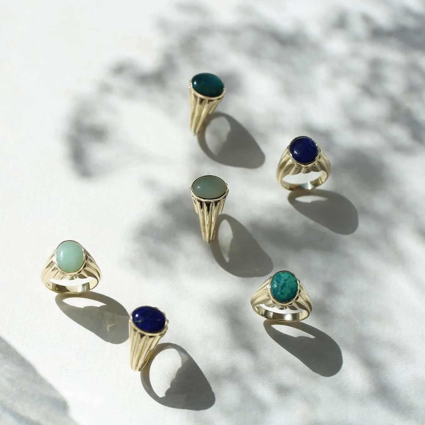 Chrysocolla Column Ring - Vertical